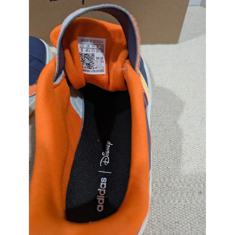 Adidas Disney Grand Court Mickey EL K Navy Orange Sneakers JS2345 Kids Size 5